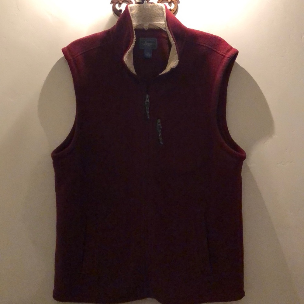 Red polar fleece sleeveless vest